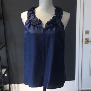 J.Crew Navy Silk Petal top